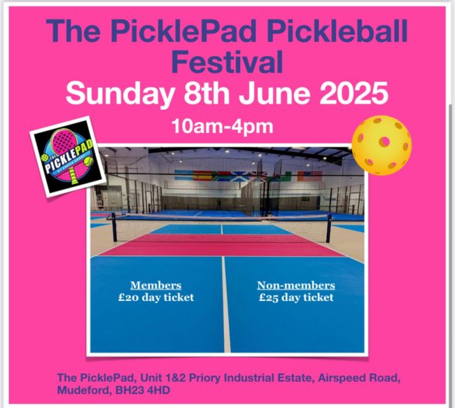 PicklePad Pickleball Festival - 8th June 2025 1000 - 1600 (limited to 50 places)