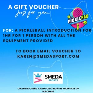 GIFT VOUCHER FOR A PICKLEBALL INTRODUCTION FOR 1 @ THE PICKLEPAD